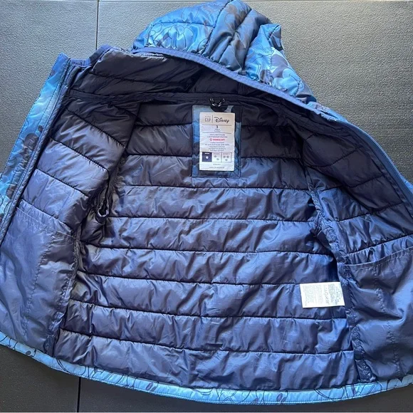 Baby Gap Disney Mickey Mouse Lightweight Puffer Jacket Blue Toddler Size 3T - Picture 7 of 10